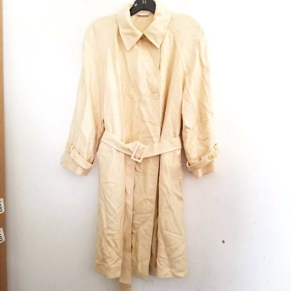 Agnona Belted Box Print Long Trench Coat Jacket 8